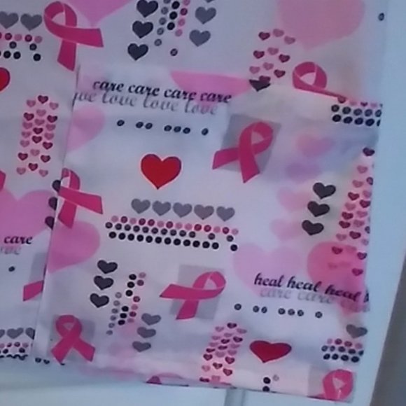 NWOT Women's Scrub Top October Breast Cancer Nursing Medical Dental-fields XL - Picture 5 of 8